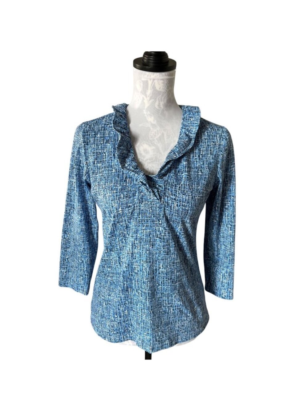J Mclaughlin Catalina Cloth Womens Durham Top Blouse Blue Small